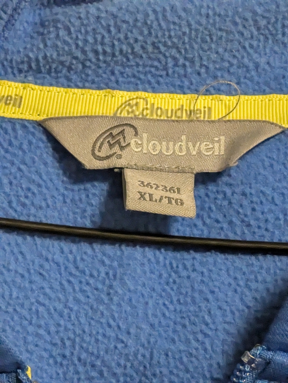 Cloudveil Zip Up Hoodie Sweater Sz XL Blue Fleece. - Picture 3 of 6